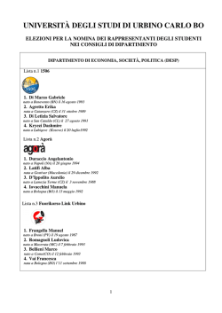 UNIVERSIT&Agrave; DEGLI STUDI DI URBINO CARLO BO