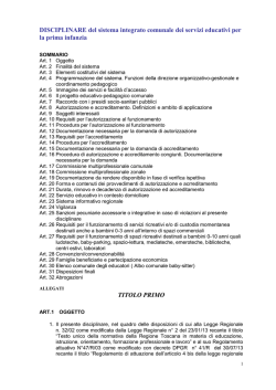 Disciplinare 0-3 anni - Comune di Viareggio