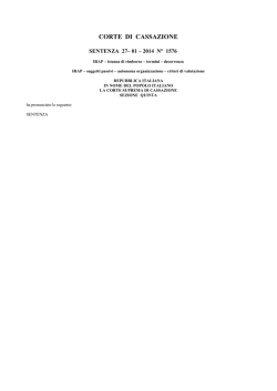 Corte di Cassazione - sentenza 27-1