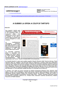 A GUBBIO LA SFIDA A COLPI DI TARTUFO