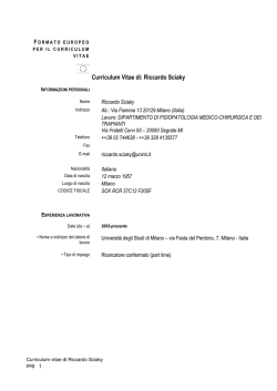 Curriculum Vitae di: Riccardo Sciaky