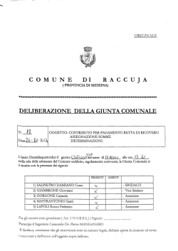comune di raccuja deliberazione della giunta comunale