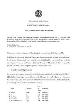 SMS Erasmus - Universit&agrave; degli Studi di Sassari