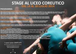 Programma Stage al Coreutico 2014