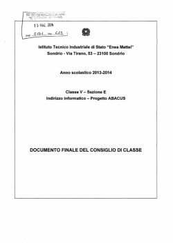 DOCUMENTO FINALE DEL CONSIGLIO DI CLASSE