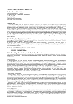 Guida dello Studente 2014-15 - Corso di Laurea Triennale in Chimica