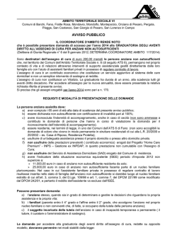 bando assegno di cura - Ambito Territoriale Sociale 6 Fano
