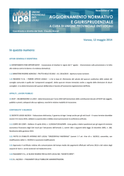 AGGIORNAMENTO NORMATIVO E GIURISPRUDENZIALE