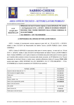 settore lavori pubblici - Comune di Sabbio Chiese