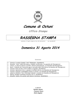 Comune di Ostuni RASSEGNA STAMPA