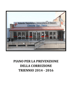 piano per la prevenzione della corruzione triennio 2014