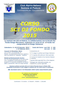 CORSO SCI DI FONDO 2015 - CAI Sezione di Padova