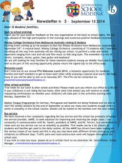 Newsletter n 3 - September 15 2014
