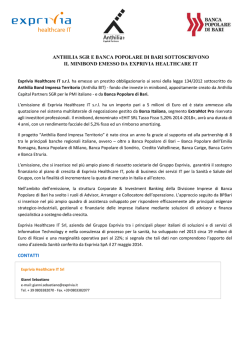 anthilia sgr e banca popolare di bari sottoscrivono il minibond