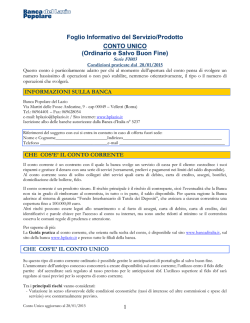 Foglio Informativo Conto Unico