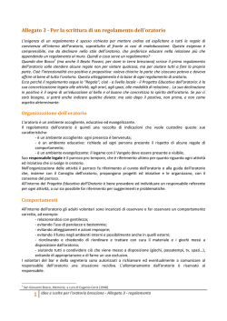 Indicazioni per la scrittura di un regolamento di oratorio