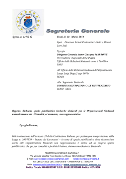 spazio pubblicistico per le organizzazioni sindacali non