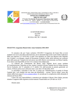 ISTITUTO COMPRENSIVO &ldquo;BRUNO MUNARI&rdquo; AI GENITORI