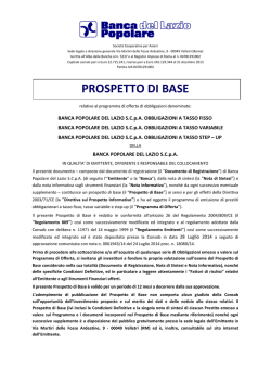 Prospetto di Base - Luglio 2014