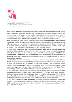 MUSE Factory of Projects manages the development of