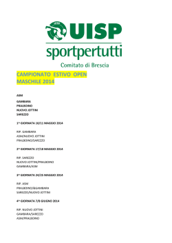 CAMPIONATO ESTIVO OPEN MASCHILE 2014
