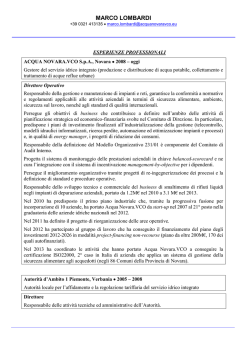 MARCO LOMBARDI - Acqua Novara.VCO SpA
