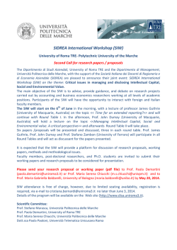 SIDREA International Workshop (SIW)