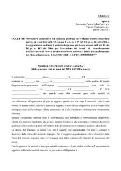 (dichiarazione resa ai sensi del DPR 445/200 e s.m.i.)