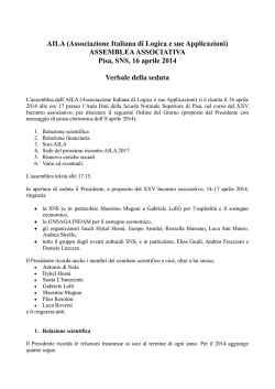 aprile 2014 - AILA - Associazione Italiana di Logica e sue Applicazioni