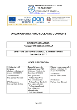 ORGANIGRAMMA ANNO SCOLASTICO 2014/2015