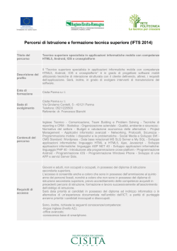 Tecnico superiore specialista in applicazioni informatiche mobile