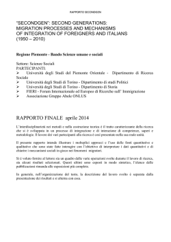 RAPPORTO FINALE aprile 2014 - Secondgen