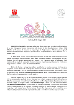 Barletta, 22-23 Maggio 2014 POSTRACCOLTA2014 &egrave; organizzato