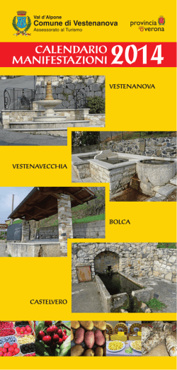 Manifestazioni 2014 Comune di Vestenanova