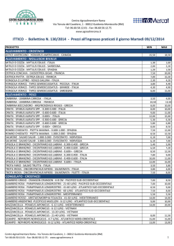martedì 9 dicembre 2014 - Centro Agroalimentare Roma
