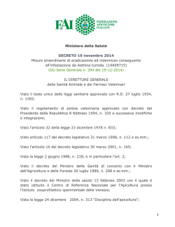1 Ministero della Salute DECRETO 19 novembre