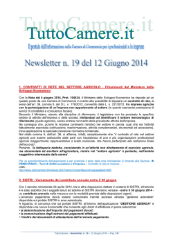 Newsletter n. 19 del 12 Giugno 2014 1