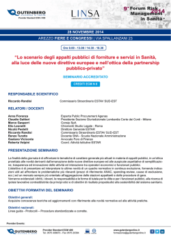 “Lo scenario degli appalti pubblici di forniture e servizi in