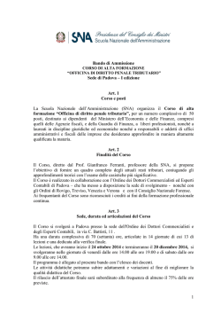 Bando di ammissione - Ordine dei Dottori Commercialisti e degli
