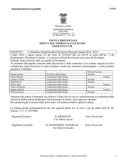 Delibera della G.P. n. 130/2014 (cal. venatorio)
