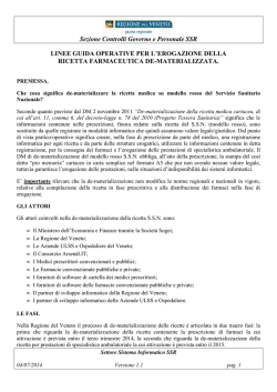Sezione Controlli Governo e Personale SSR LINEE GUIDA