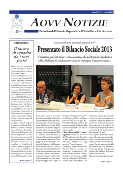 AOVV NOTIZIE - Azienda Ospedaliera della Valtellina e della