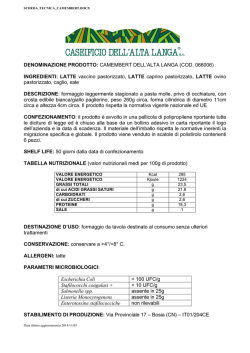 Scheda Tecnica - Caseificio Dell Alta Langa
