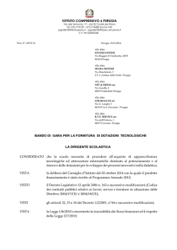 ISTITUTO COMPRENSIVO 6 PERUGIA BANDO DI GARA PER LA