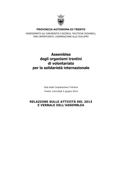 Relazione 2013 ridotta - Trentino Solidarietà