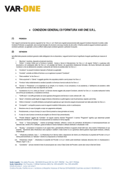 Condizioni generali di vendita - VAR-ONE
