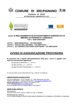 COMUNALE - avviso Aggiudicazione provvisoria