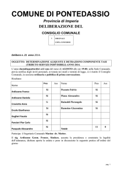 delibera aliquote - Comune di Pontedassio