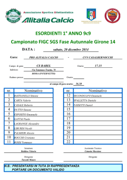 ESORDIENTI 1° ANNO 9c9 Campionato FIGC SGS Fase Autunnale