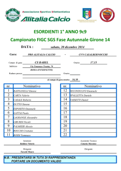 ESORDIENTI 1&deg; ANNO 9c9 Campionato FIGC SGS Fase Autunnale